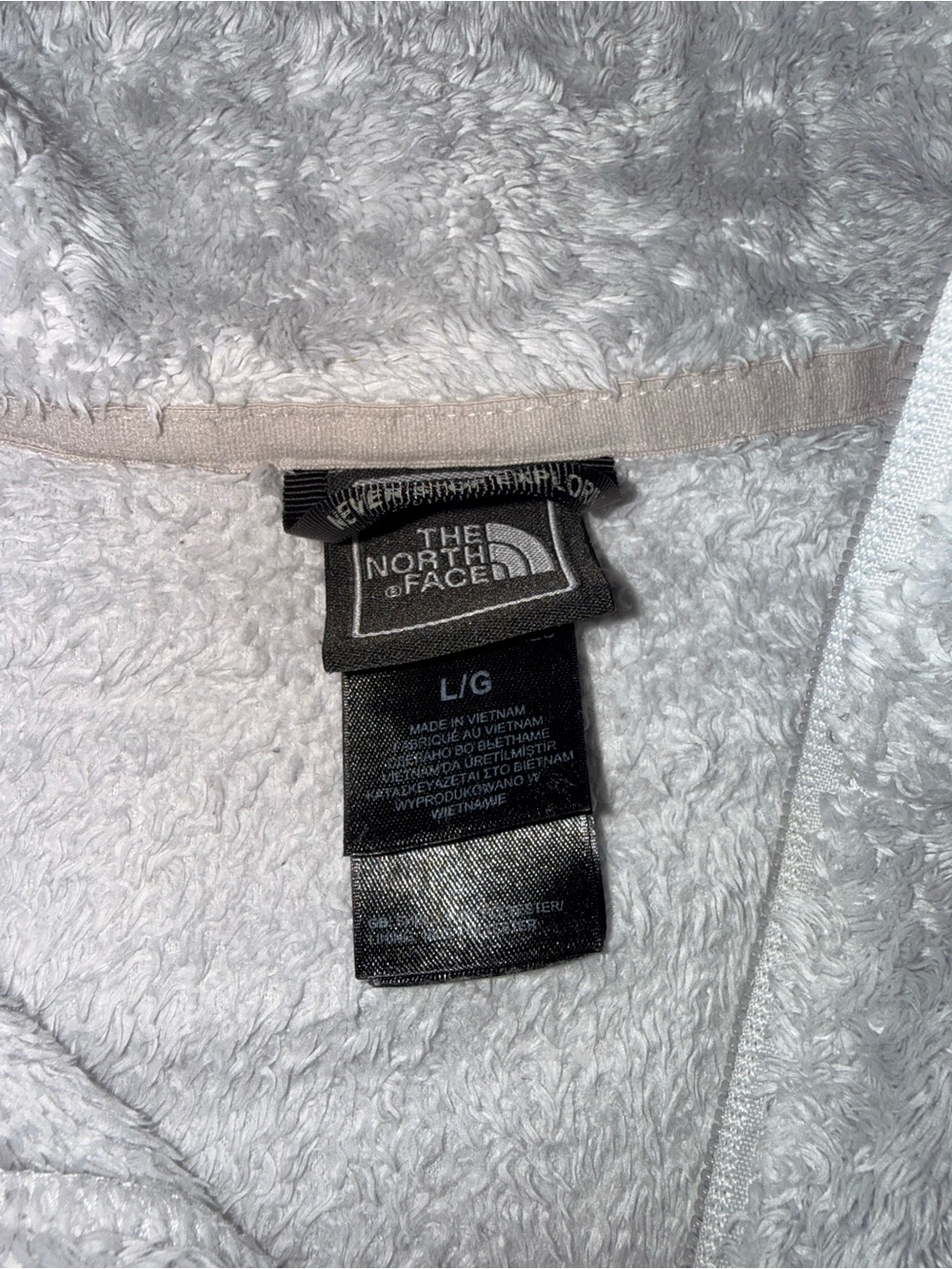 The North Face silver Plush Full-Zip Teddy Jacket - Picture 3 of 5